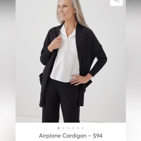 NWT Pact black Airplane cardigan size Medium/Large - Picture 1 of 2